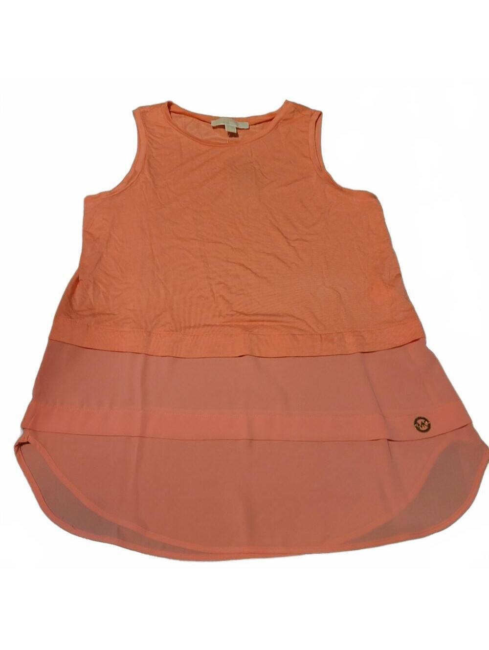 NWT Michael Kors Sleeveless Textured Embossed salmon/pink Top Size M